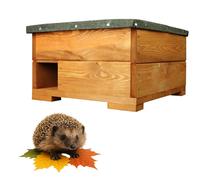QLS Maison D'Hérisson en Bois 45x45x27 CM Avec Amovible Toit Imprégnés Étanche