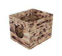 QLS Maison pour chat en bois compatible avec étagère Kallax - 33 x 38 x 29 cm - Flammé