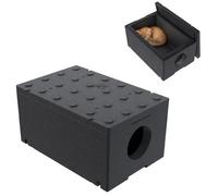 QLS Maison pour chat en polystyrène - 60 x 40 x 27 cm - Abri de protection isolé résistant aux intempéries - Noir