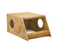 QLS Maison pour chats en bois 59x37,5 cm avec surface de repos Tapis à gratter en coco 11021