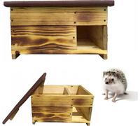 QLS Mangeoire pour hérissons Bois de pin Toit amovible 35x45x27 cm Résistant aux intempéries Flammé 10951