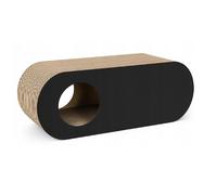 QLS Meuble griffoir 3en1 pour chats Carton ondulé 75×27×29 cm Noir Griffoir Grotte 11364