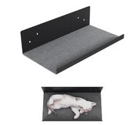 QLS Mur d'escalade pour chat - 27 x 50 cm - Avec feutre gris revêtu par pulvérisation - Montage mural jusqu'à 10 kg - Noir