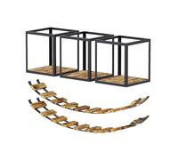 QLS Mur d'escalade pour chat avec 2 ponts et 3 chaises longues en bois et acier, montage au plafond de style industriel, taille XXL
