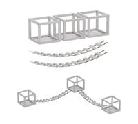QLS Mur d'escalade pour chats Set 2 ponts et 3 couchettes en bois montage au plafond blanc 11103