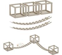 QLS Mur d'escalade pour chats Set avec 2 ponts et 3 couchettes en bois Montage au plafond 11018