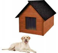 QLS Niche en bois pour chiens 101x69 cm Isolée Acajou Résistante à l'hiver Extérieur 10988