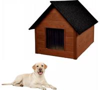 QLS Niche en bois pour chiens 101x69 cm Isolée en palissandre Brun Résistant à l'hiver en plein air 10990