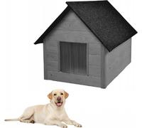 QLS Niche en bois pour chiens 101x69 cm Isolée Grise Résistante à l'hiver Outdoor 10989
