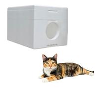 QLS Niche pour chat en polystyrène résistante aux intempéries - 58 x 38 cm - Abri isolé pour l'extérieur