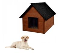 QLS Niche pour chien en bois 101 x 69 cm isolée en bois naturel résistant à l'hiver (palissandre, 101 x 69 cm)
