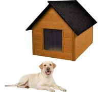 QLS Niche pour chien en bois 101x69 cm Isolée Nussbraun Résistante à l'hiver Outdoor 10986