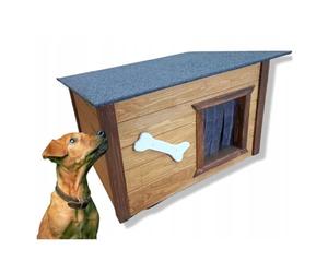 QLS Niche pour chien en bois isolée pour l'extérieur Résistant à l'hiver 67 x 52 cm