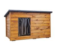 QLS Niche pour chien - Résistante aux intempéries - En bois isolé - 113 x 76 cm