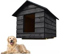 QLS Niche pour chiens taille L avec rideau Isolée pour l'hiver Couleur de l'herbe Outdoor 11005