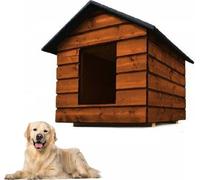 QLS Niche pour chiens taille L avec rideau Isolée pour l'hiver Teck Outdoor 11001