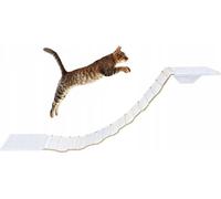 QLS Pont pour chats avec 2 lits pour chats Set 130 cm fixation murale en bois blanc 10955