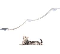 QLS Pont suspendu pour chats 230 cm Set 3 étagères murales et 2 ponts XXL en bois blanc 10962