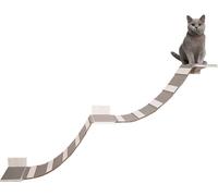 QLS Pont suspendu pour chats Set 3 étagères murales 2 ponts 230 cm Extra large XXL bois 10963