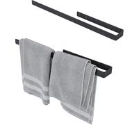 QLS Porte-serviettes 60 cm Barre murale pour salle de bains cuisine Acier noir 11115