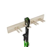 QLS Porte-skis mural 90 cm pour 4 paires de bâtons de marche nordique Trekking en bois 11014