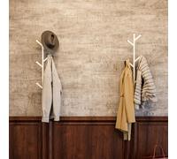 QLS Portemanteau mural en acier - 80,5 cm, 6 crochets, blanc, kit de montage inclus 11357