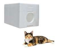 QLS Niche pour chat en polystyrène résistante aux intempéries - 58 x 38 cm - Abri isolé pour l'extérieur