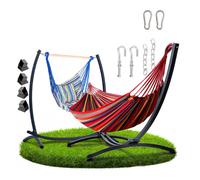 QLS Support 2 en 1 avec hamac et chaise hamac jusqu'à 250 kg en acier Outdoor 11284