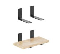 QLS Support De Rayonnage 2 Pièces Pour Étagère Murale 15x10x3 Cm Noir Acier