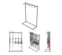 QLS Support de ski autoportant pour 10 paires de skis - Organiseur pour garage, cave, location de skis