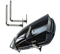 QLS Support de toit pour coffre de toit Support mural pour coffre de toit Boîte de rangement pour skis Mousse Gris 82cm BOX1 8569