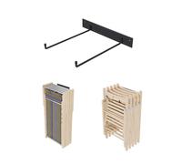 QLS Support mural en acier pour chaises de jardin pliantes - Noir