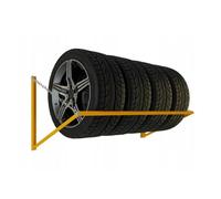QLS Support mural pour pneus de voiture - 120 cm - Charge maximale : 180 kg - Orange