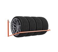 QLS Support mural pour pneus de voiture 120 cm Supporte jusqu'à 180 kg Montage mural Orange