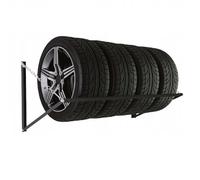 QLS Support mural pour pneus de voiture - Porte-pneus pour montage mural - 120 cm - En acier - Jusqu'à 180 kg - Montage mural stable pour garage et atelier - Peu encombrant - Robuste - Noir