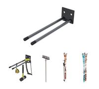 QLS Support Mural pour Skis Acier 22,5 cm 30 kg Noir