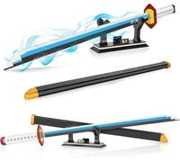QLT Ideas - Katana pour cosplay Giyu Tomioka anime Demon Slayer, briques pour adultes et enfants de 6 à 16 ans, 695 pièces, avec fourreau et support