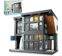 QLT QIAOLETONG City Café Maison Blocs de construction Architecture Compatible avec Lego Friends Haus Ideas Café-Boutique Street View Décoration Cadeau pour adultes et filles de 6 à 16 + 581 pièces