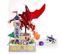 QLT QIAOLETONG Ideas Dragons & Treasures Castle Blocs de construction, architecture de la tour de guet avec cube magique et monstre de strabisme, cadeau pour garçons de 6 à 14 ans (927 pièces)