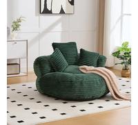 QLTXYHML Canapé Lounge Relax en Chenille Orange, Fauteuil Lazy à Dossier Haut avec 3 Coussins, Chaise Gaming Confortable pour Adultes et Enfants (Émeraude + Cordoue)