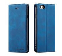 QLTYPRI Coque pour iPhone 6/6S, Housse en Cuir Premium PU Portefeuille Etui, [Fentes pour Cartes] [Fermoir Magnétique] [Stand Fonction] Flip Coque pour iPhone 6/6S - Bleu