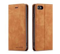 QLTYPRI Coque pour iPhone 7/iPhone 8/iPhone SE 2020/iPhone SE 2022 5G, Housse en Cuir Premium PU Portefeuille Etui, [Fentes pour Cartes] [Fermoir Magnétique] [Stand Fonction] Flip Coque - Marron
