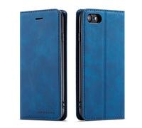 QLTYPRI Coque pour iPhone 7/iPhone 8/iPhone SE 2020/iPhone SE 2022 5G, Housse en Cuir Premium PU Portefeuille Etui, [Fentes pour Cartes] [Fermoir Magnétique] [Stand Fonction] Flip Coque - Bleu