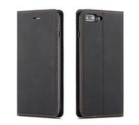 QLTYPRI Coque pour iPhone 7 Plus/iPhone 8 Plus, Housse en Cuir Premium PU Portefeuille Etui, [Fentes pour Cartes] [Fermoir Magnétique] [Stand Fonction] Flip Coque pour iPhone 7 Plus/8 Plus - Noir