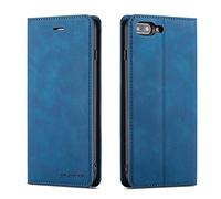 QLTYPRI Coque pour iPhone 7 Plus/iPhone 8 Plus, Housse en Cuir Premium PU Portefeuille Etui, [Fentes pour Cartes] [Fermoir Magnétique] [Stand Fonction] Flip Coque pour iPhone 7 Plus/8 Plus - Bleu