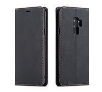 QLTYPRI Coque pour Samsung Galaxy S9 Plus, Housse en Cuir Premium PU Portefeuille Etui, [Fentes pour Cartes] [Fermoir Magnétique] [Stand Fonction] Flip Coque pour Samsung Galaxy S9 Plus - Noir