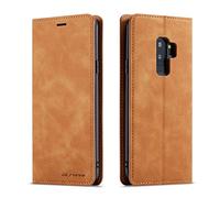 QLTYPRI Coque pour Samsung Galaxy S9 Plus, Housse en Cuir Premium PU Portefeuille Etui, [Fentes pour Cartes] [Fermoir Magnétique] [Stand Fonction] Flip Coque pour Samsung Galaxy S9 Plus - Marron