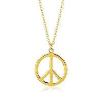 QLUYCKW Collier avec pendentif signe de paix en métal - Symbole de paix - Bijoux en acier inoxydable - Style hippie des années 1960 et 1970 - Accessoires réglables pour homme et femme, Zinc, Pas de