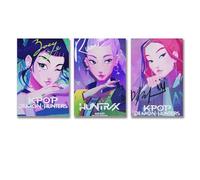 QLVHZGRND A Set Of 3 KPop Demon Poster Hunters Movie Song And Dance Affiche Décoration Peinture Toile Mur Art Salon Affiche Chambre Peinture Anniversaire Vacances Cadeau 08x12inch(20x30cm)-3pcs