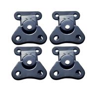 QLXHBOT Lot de 4 loquets papillon torsadés en métal avec vis pour mallette de vol, 5 x 3,8 cm, noir